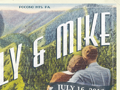 Save The Date camping invitation mountains postcard retro vintage wedding