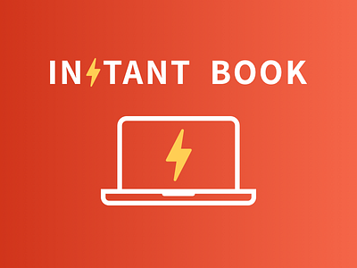 Instant Book Icon bolt fast icon illustration laptop lightning line screen speed ui