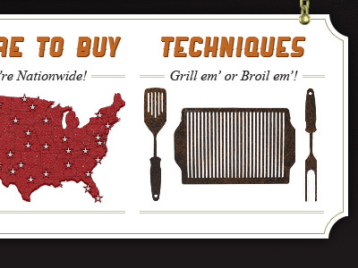 Grill em' canvas distress food texture type western