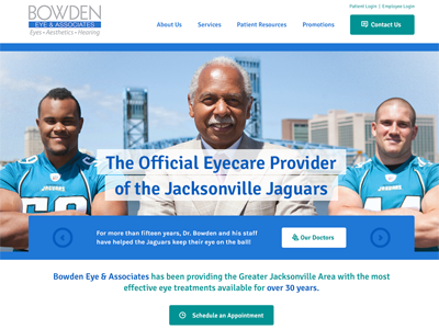 Eyecare Website blue clean doctor eye care health jacksonville jaguars medical white