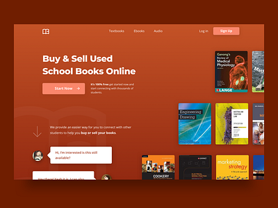 Header Design for School Books Marketplace