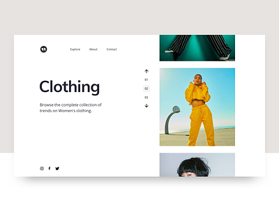 Light Minimal Header + Vertical Slider