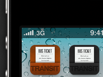 Transit iOS Icon app icon ios leather logo noise texture
