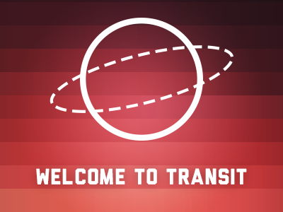 Welcome to Transit gradient logo planet typography