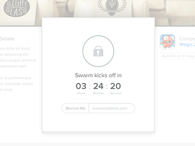 Swarm Kicks Off background cover email kiip leaderboard remind me sneak peak time web