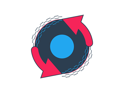 Let's Spin animation disc gif icon minimal round