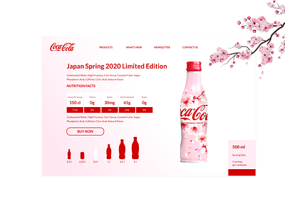 Coca Cola Japan Spring 2020 Limited Edition design ui web website