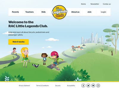 Landing page - RAC Little Legends Club design ui web website