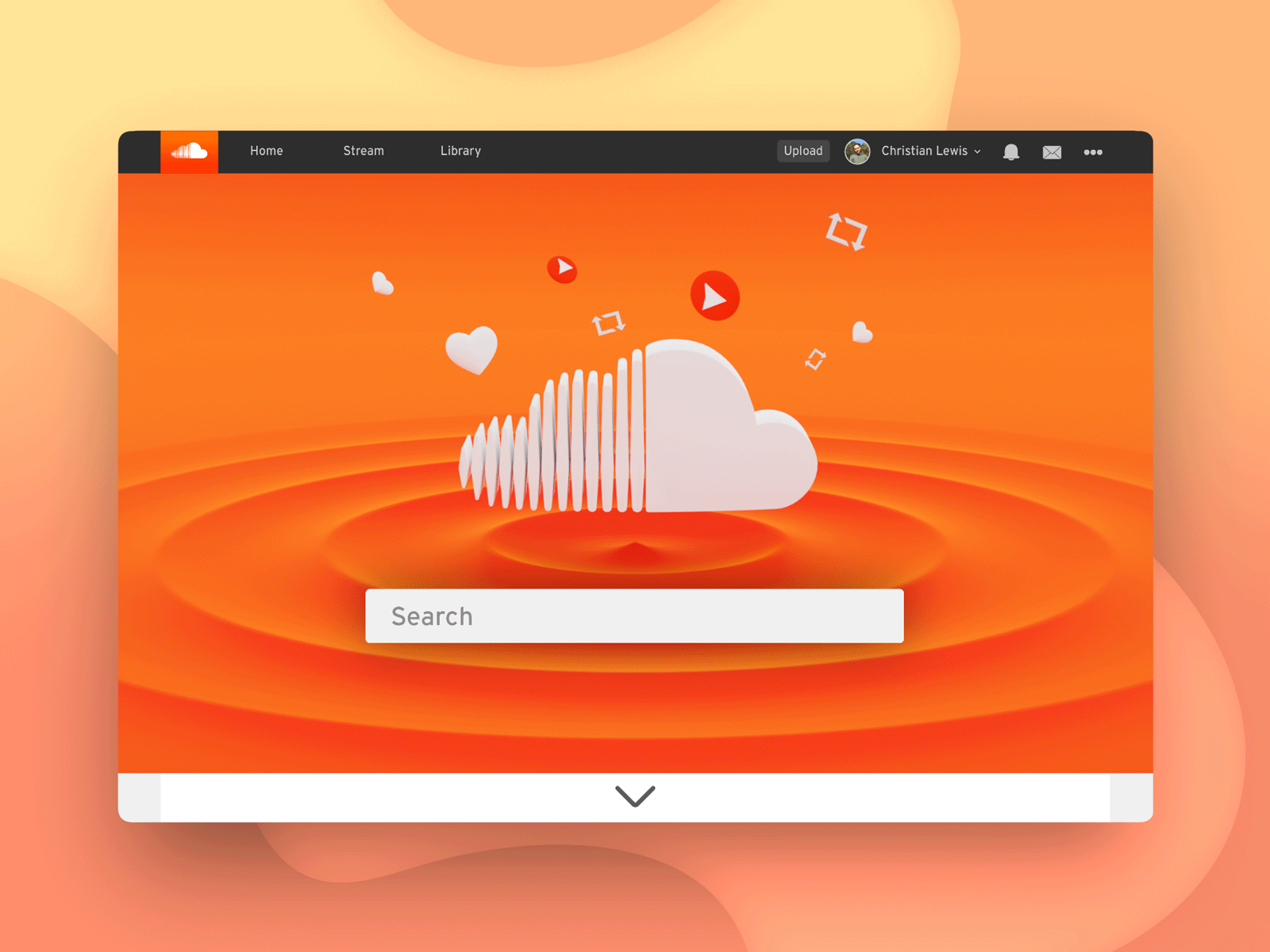 SoundCloud Landing Remake 3d 3d animation 3d art animated animation blender blender3d music ui web design