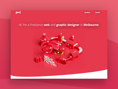 Nekai Design Portfolio Hero 3d 3d art graphic design portfolio portfolio site web design webdesign website