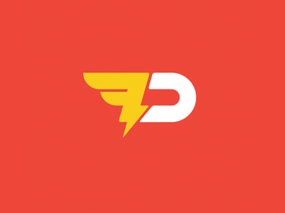 FlashDash rebound. bolt d f icon lightning logo mark typography wing
