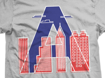 A is for Atlanta. #2 a atlanta building city clouds design georgia outline shirt skyscraper tshirt