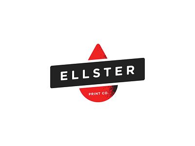 Ellster Print Co. logo badge drop ink logo mark print symbol texture type
