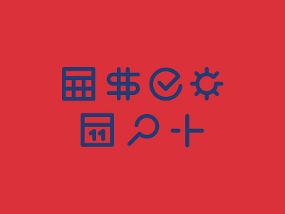 Icons for a political campaign management tool! calculator calendar check donate icon icons logo mark money search settings symbol