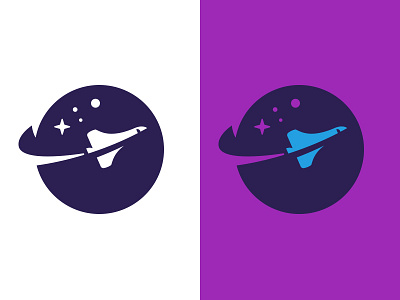 Logo for SlingShot gravity icon logo mark plane planet ship space universe