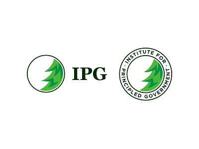 Institute for Principled Government Brand badge brand branding forest logo mark pine text tree
