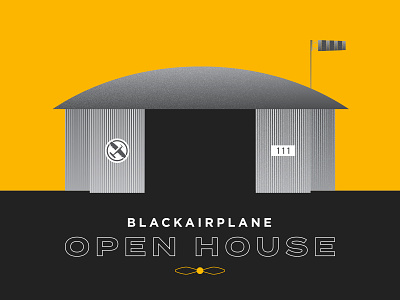 Black Airplane ribbon cutting & open house! June 29th @ 5pm airplane design flag hangar open house propeller signage wind
