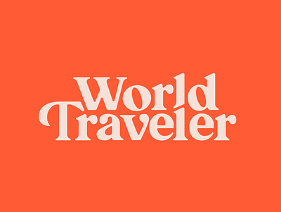 World Traveler branding custom type lettering logo design logotype serif logo travel typography world traveler