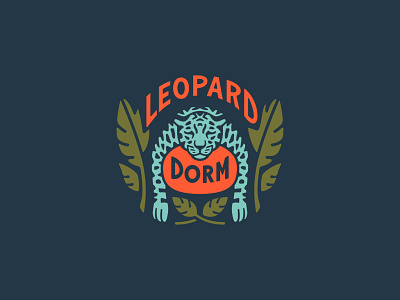 Leopard Dorm chillin customtype illustration leopard lettering logo procreate sans serif sleepy