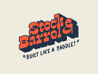 Stock & Barrel T-shirt 1 3d lettering branding handlettering lettering procreate retro slabserif t shirt design western wild west