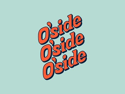 O'side or No'side 3d lettering branding california custom type lettering oceanside procreate retro serif vintage