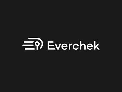 Everchek logo hand identity design keyhole logo design sans serif speed tech logo