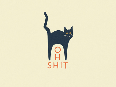 Happy October black cat halloween minimalist illustration october oh shit sans serif spooky type lockup