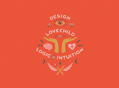 Design Cuts Challenge badge design brain design cuts design quote eye flat hands heart illustration procreate sans serif type lockup vintage wings