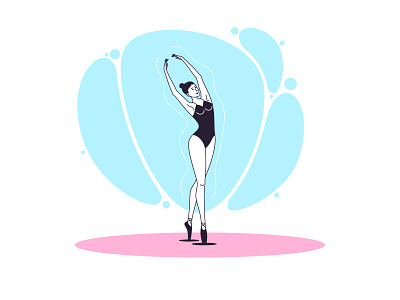 Ballet dancer 4 actress ballerina ballet ballet dancer black character dance design graceful gymnast illustration minimalist outline performance pose posture scene show vector woman