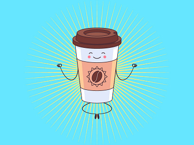 Coffee Cup Character cappuccino cartoon character coffee coffee bean coffee cup coffee time coffee to go design drink espresso hot chocolate kawaii latte levitation meditation takeaway vector illustration yoga yummy