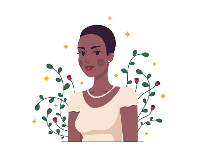African woman african woman beauty cartoon celebrity character design dark skin design fashion fashion illustration garden girl illustration minimalism minimalist composition posing posture short hairstyle vector vogue woman