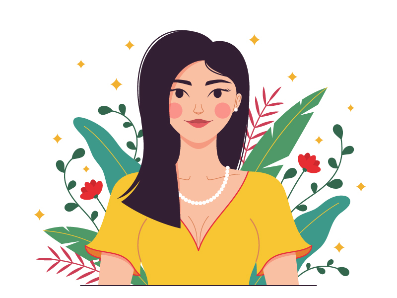 Woman in the garden by Dmitry Mayer on Dribbble