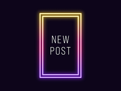 Neon Rectangle Frame cyberpunk double outline fashion trend frame futuristic background glow effect gradient illuminated presentation instagram layout mockup neon border neon light rectangle rectangular shape retro social media template vector element