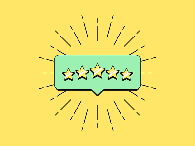 Five stars 5 stars bubble evaluation feedback illustration maintenance message notification quality rank rating rays recommendation reputation review satisfaction service stars sunburst value