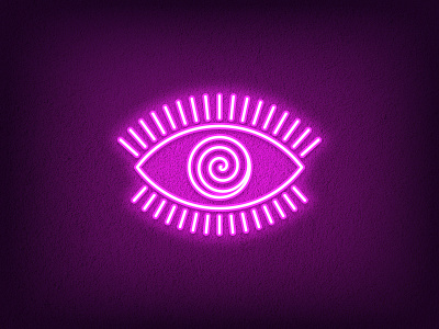 Magic Eye eye hypnosis hypnotic icon illustration iris logo look magic mesmerism neon purple see sight sign spiral symbol vector view vision