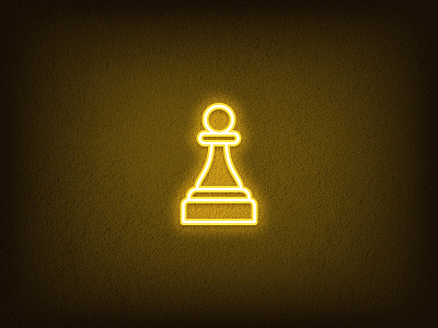 Chess Pawn chess chessman competition figure game icon illustration logo man neon outline pawn piece royal sign silhouette tactics vector yellow