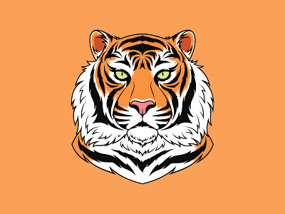 Bengal Tiger amur animal beast bengal drawing dribbble face head illustration king mascot orange color portrait print royal tiger vector wildcat zoo