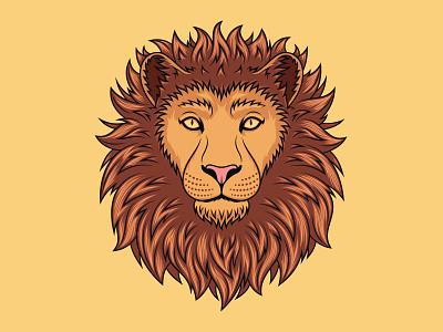 African Lion african animal beast cartoon cat design dribbble face golden head illustration king leo lion mascot portrait print royal vector zoo