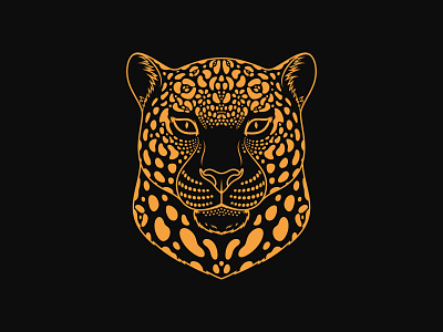 Golden Jaguar animal beast cartoon cat dribbble face gold golden head illustration jaguar loepard mascot panther portrait royal spotted vector wildcat zoo