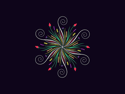 Flourishing round ornament, 13