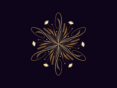 Flourishing round ornament, 16