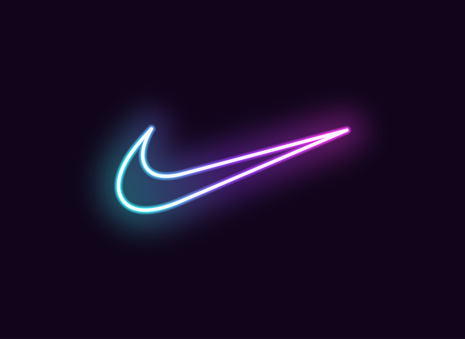 glowing nike logo