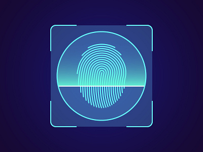 Fingerprint recognition access authorization biometric detection fingerprint holographic human id identification illustration interface person privacy recognition scanner security system technology thumbprint verification