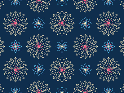 Pattern of geometric flowers beige color blue color dark blue exotic fabric floral background floral blossom floral pattern floral texture flower silhouette garden geometric flower outline package print pattern seamless pattern textile vector illustration wrap wrapping