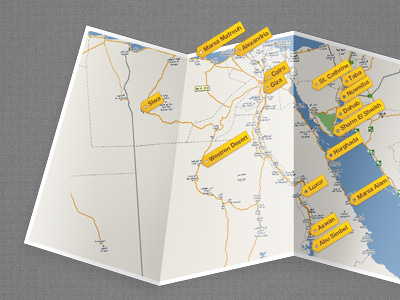 Egypt travel cities map (Wide view)