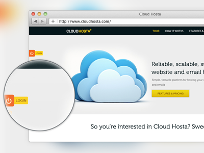 Cloudhosta - Hosting Website cloud hosting login ui