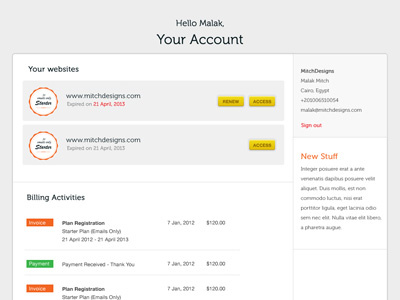 User Account account cloud dashboard hosting ui user