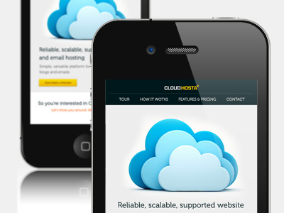 CloudHosta On iPhone cloud hostin iphone responsive