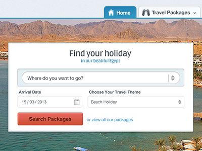 Find your holiday booking egypt form holiday packages search travel ui