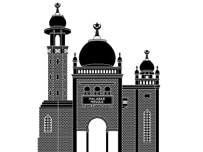 Malabar Mosque illustration mosque vector